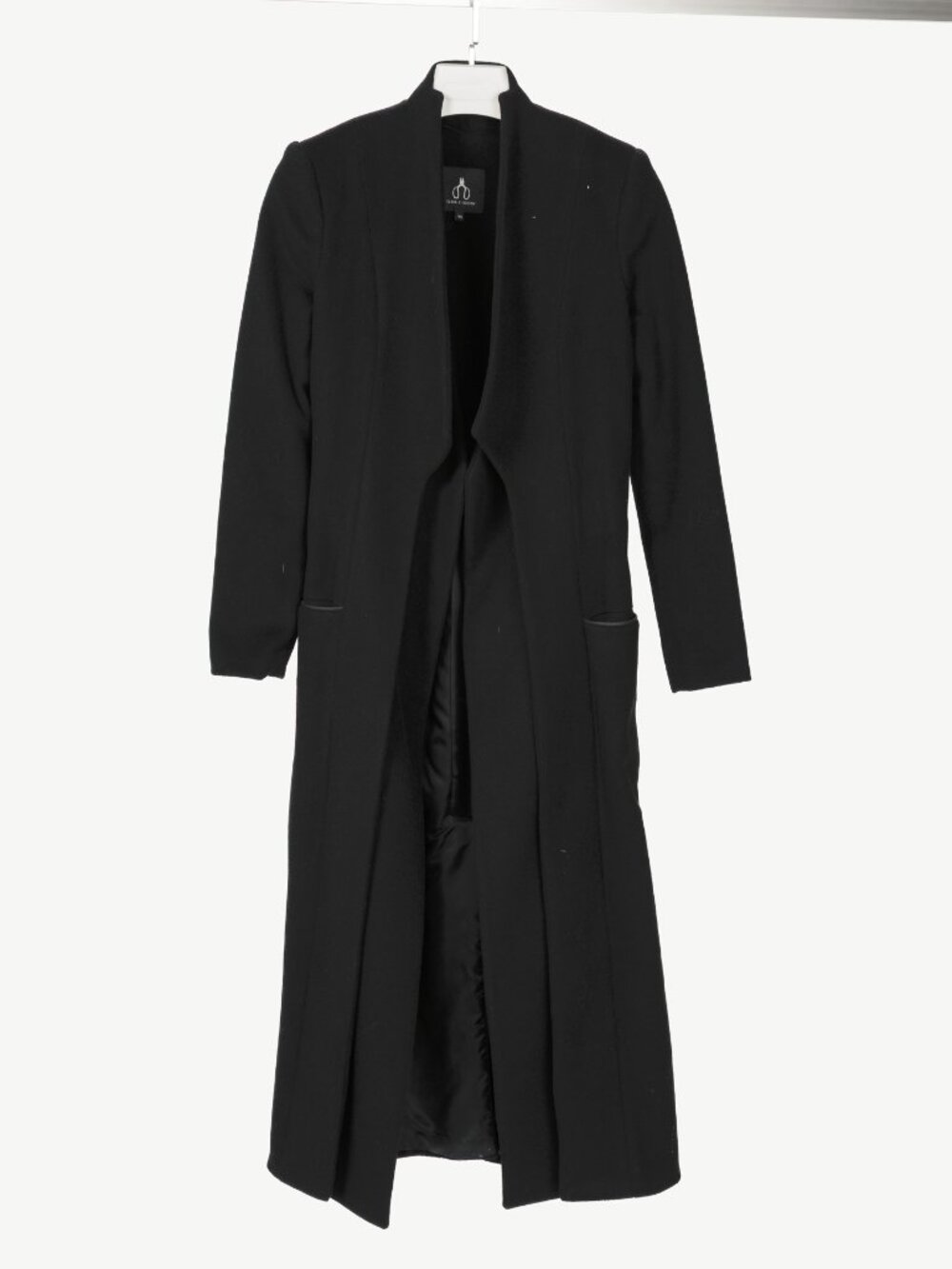Elisa C-Rossow Snowbird Black Wool Layered Belted Coat
